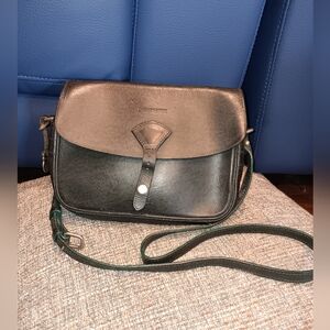 Vintage Dooney & Bourke Dark Green Crossbody Bag Leather Made In Italy